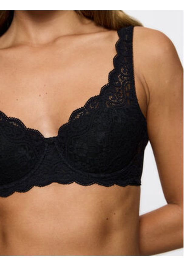 Triumph Biustonosz z fiszbiną Amourette 10209584 Czarny. Kolor: czarny. Materiał: syntetyk