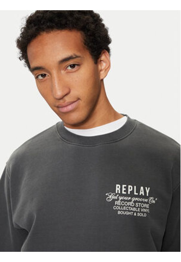 Replay - REPLAY Bluza M6967 .000.22890G Szary Regular Fit. Kolor: szary. Materiał: bawełna
