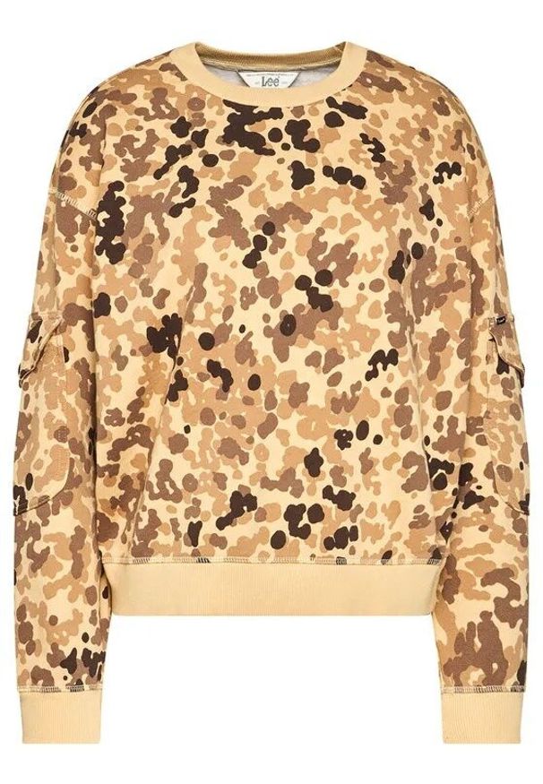 Lee - LEE POCKET SWEATSHIRT DAMSKA BLUZA BEZ KAPTURA BLEACHED SAND L53ZTXO. Typ kołnierza: bez kaptura