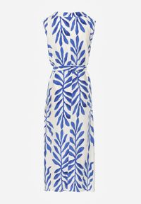 Born2be - Niebieska Pudełkowa Sukienka Wiskozowa Bez Rękawów z Wiązanym Paskiem Fontalin. Okazja: na co dzień, do pracy. Kolor: niebieski. Materiał: wiskoza. Długość rękawa: bez rękawów. Styl: boho, casual, elegancki #8