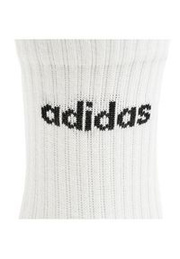 Adidas - adidas Skarpety wysokie unisex Linear Crew Cushioned Socks 3 Pairs HT3455 Biały. Kolor: biały
