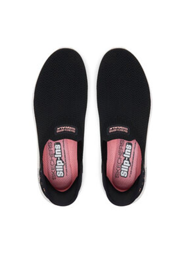 skechers - Skechers Sneakersy GOwalk Flex - Sunset Rose 124822/BKPK Czarny. Kolor: czarny. Materiał: materiał