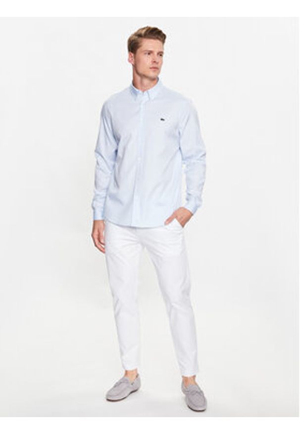 Lacoste Koszula CH2933 Błękitny Regular Fit. Kolor: niebieski. Materiał: bawełna