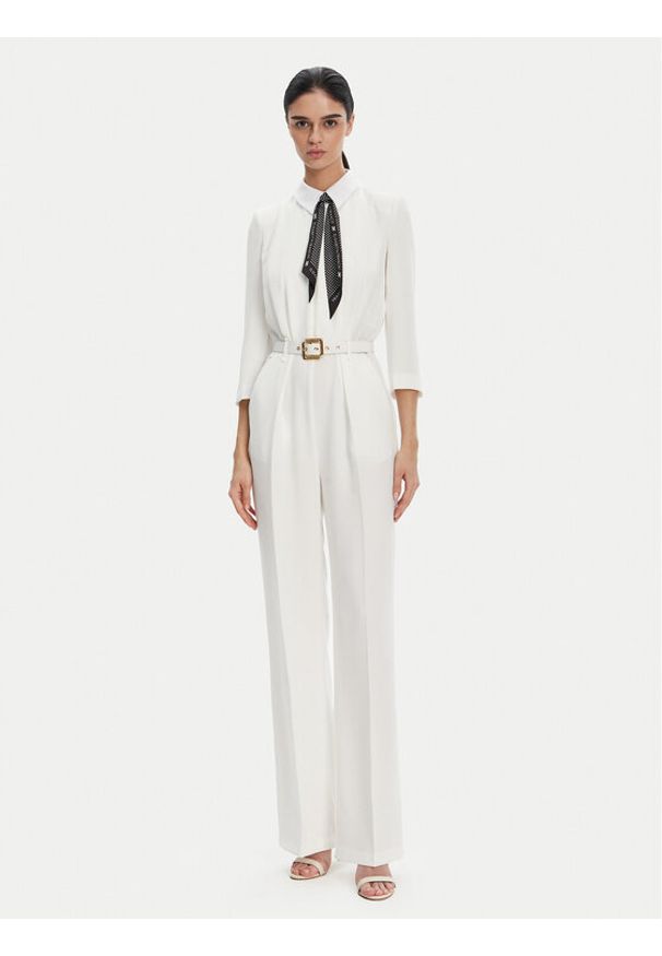 Elisabetta Franchi Kombinezon TU-047-52E2 Biały Regular Fit. Kolor: biały. Materiał: syntetyk