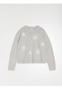 Sinsay - Sweter z domieszką wełny - szary. Kolor: szary. Materiał: wełna