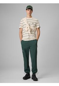 4f - 4F Spodnie casual joggery męskie - zielone S. Okazja: na co dzień. Kolor: zielony. Materiał: tkanina, materiał. Styl: casual #1