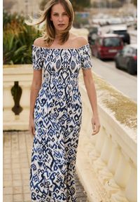 MOODO - Sukienka maxi z wiskozy biała. Kolor: biały. Materiał: wiskoza. Długość: maxi #1