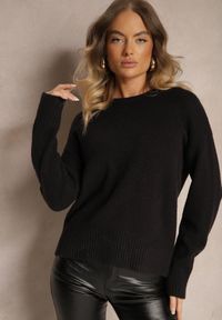 Renee - Czarny Sweter z Domieszką Wełny Torissia. Kolor: czarny. Materiał: wełna. Sezon: zima