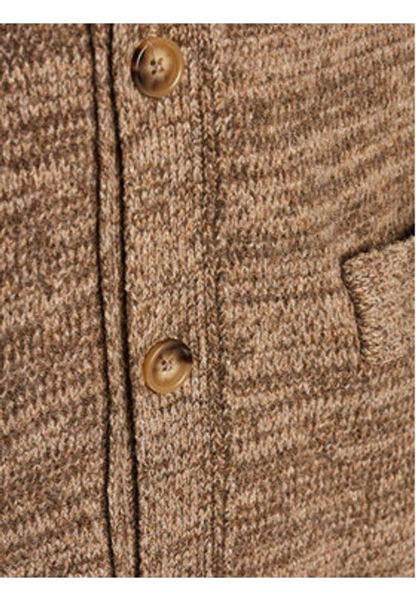 INDICODE Kardigan Akille 35-723 Brązowy Regular Fit. Kolor: beżowy, brązowy. Materiał: syntetyk