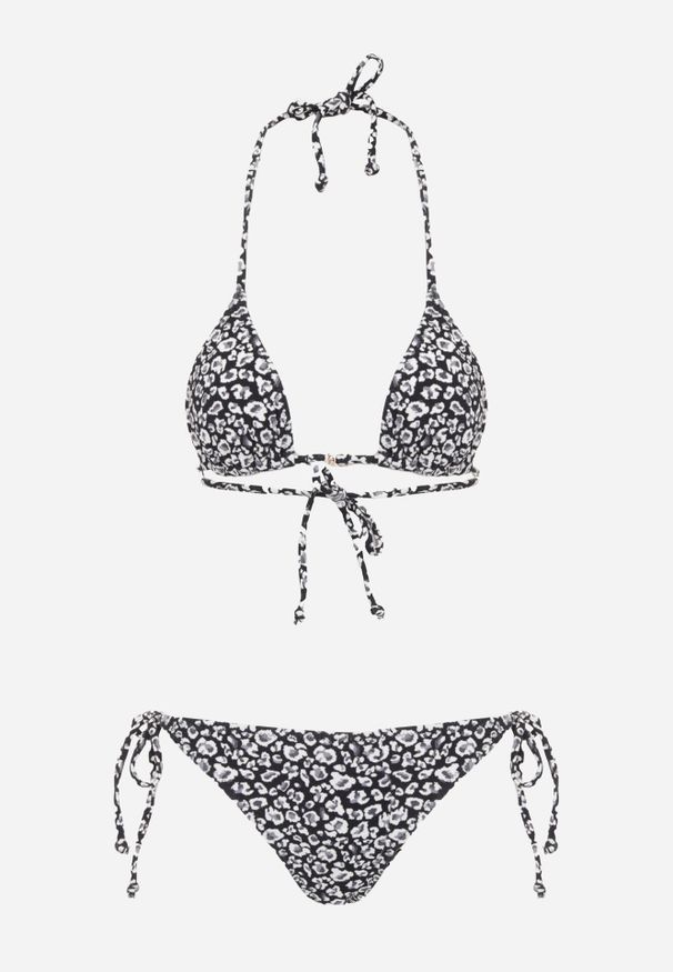 Born2be - Czarne Wiązane Bikini z Biustonoszem i Figami Kąpielowymi Aquilora. Kolor: czarny