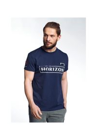 Ochnik - T-shirt męski. Kolor: niebieski. Materiał: bawełna. Wzór: nadruk, aplikacja. Styl: klasyczny #1