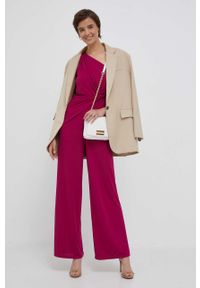 Lauren Ralph Lauren kombinezon kolor różowy z dekoltem okrągłym. Okazja: na co dzień. Kolor: różowy. Materiał: poliester. Styl: casual #2
