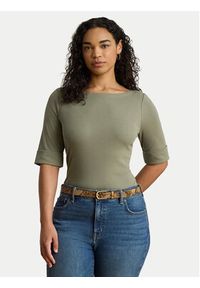Lauren Ralph Lauren - LAUREN RALPH LAUREN T-Shirt Judy 200654963204 Zielony Regular Fit. Kolor: zielony. Materiał: bawełna #3