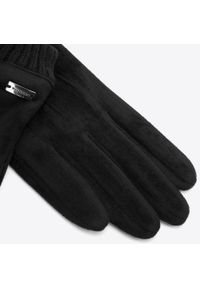 Wittchen - Męskie rękawiczki z ukośnym przeszyciem i ściągaczem czarne. Kolor: czarny. Materiał: poliester. Styl: elegancki #2