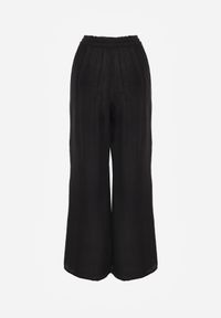 Renee - Czarne Szerokie Spodnie z Wiskozy i Gumką w Pasie Abyga. Okazja: na co dzień. Kolor: czarny. Materiał: wiskoza. Styl: sportowy, casual #7