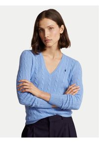 Polo Ralph Lauren Sweter 211910422004 Niebieski Regular Fit. Typ kołnierza: polo. Kolor: niebieski. Materiał: wełna