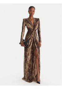 Elisabetta Franchi Sukienka wieczorowa AB-R35-57E2-V840 Brązowy Slim Fit. Kolor: brązowy. Materiał: syntetyk. Styl: wizytowy #4