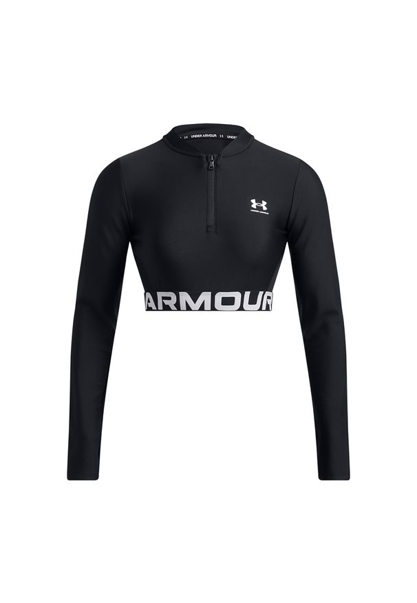 Top treningowy damski Under Armour Heat Gear Rib 1/4 Zip. Kolor: czarny. Długość rękawa: długi rękaw