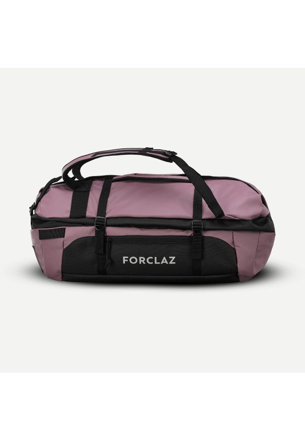 FORCLAZ - Torba trekkingowa Forclaz Duffel 500 Extend 30-40 litrów. Kolor: czarny, wielokolorowy, brązowy. Materiał: materiał, tkanina