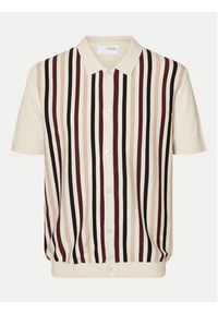 Selected Homme Polo 16096371 Beżowy Regular Fit. Typ kołnierza: polo. Kolor: beżowy. Materiał: bawełna #5