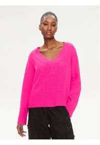 Pinko Sweter Salmone 102245 A1CH Różowy Regular Fit. Kolor: różowy. Materiał: wełna