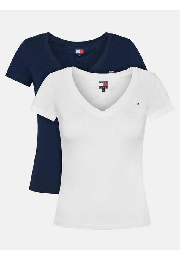 Tommy Jeans Komplet t-shirtów DW0DW21367 Kolorowy Slim Fit. Materiał: bawełna. Wzór: kolorowy