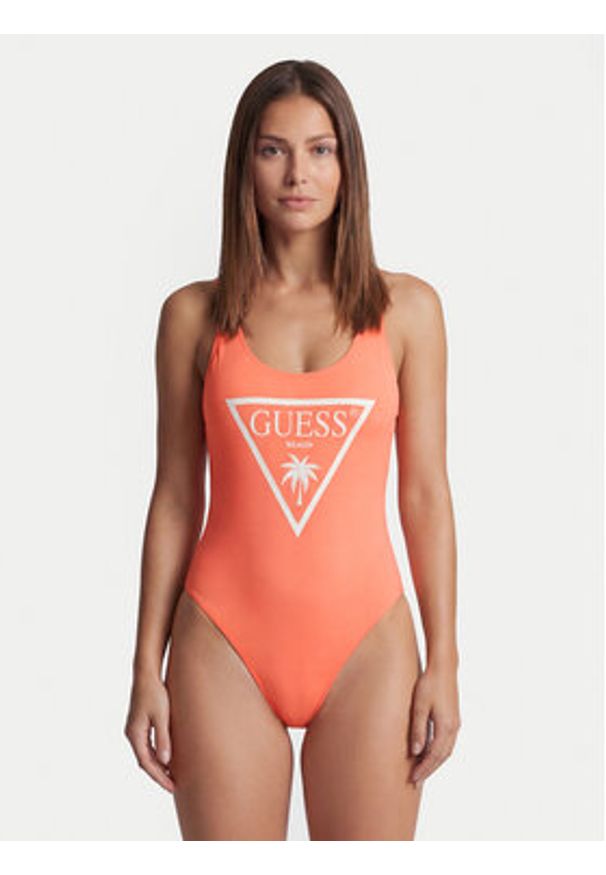 Guess Strój kąpielowy E6GJ43 KF442 Pomarańczowy. Kolor: pomarańczowy. Materiał: syntetyk