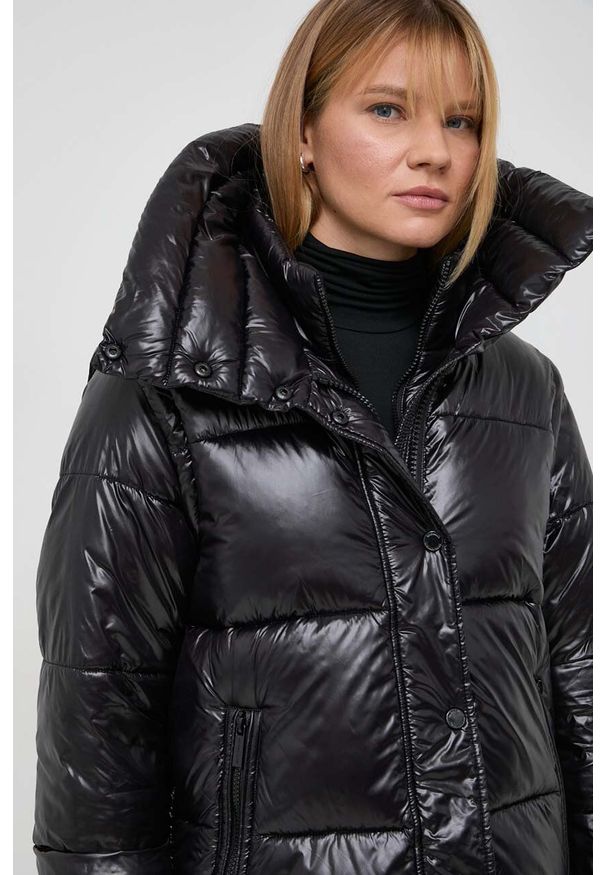 MICHAEL Michael Kors kurtka damska kolor czarny zimowa. Kolor: czarny. Materiał: polar, włókno, materiał. Długość rękawa: bez rękawów. Sezon: zima