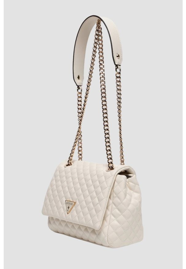 Guess - GUESS Biała kopertówka damska Everlee Convertible. Kolor: biały. Materiał: skórzane
