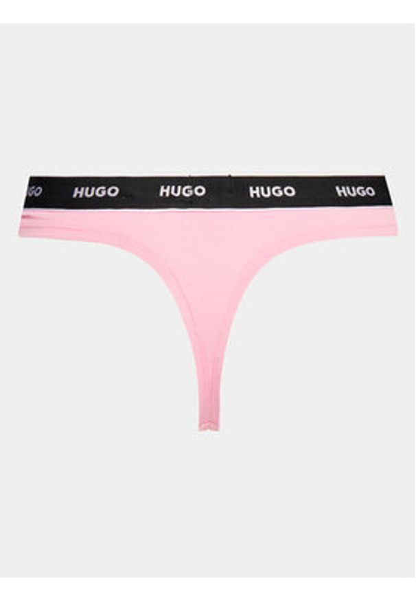 Hugo Komplet 3 par stringów 50480150 Kolorowy. Materiał: bawełna. Wzór: kolorowy