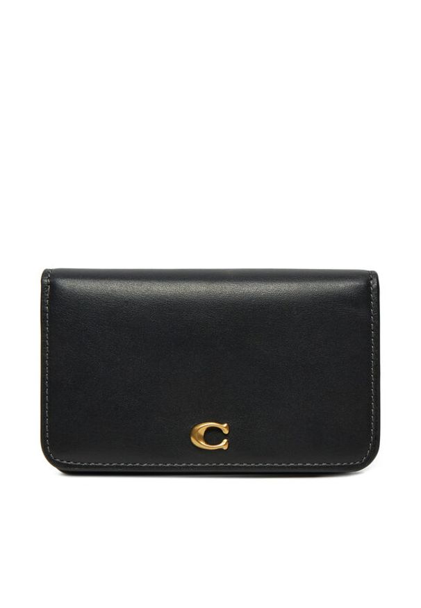 Coach Portfel damski CR990 Czarny. Kolor: czarny. Materiał: skóra