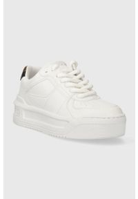 Guess sneakersy LEMMER kolor biały FL8MMR ELE12. Nosek buta: okrągły. Zapięcie: sznurówki. Kolor: biały. Materiał: guma. Obcas: na platformie #5
