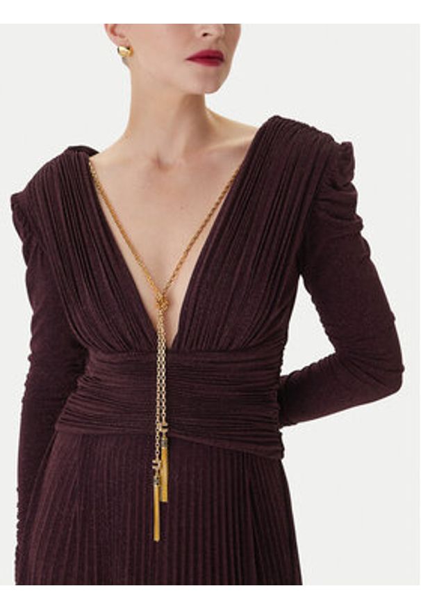 Elisabetta Franchi Sukienka wieczorowa AB-R40-57E2-V850 Bordowy Regular Fit. Kolor: czerwony. Materiał: wiskoza. Styl: wizytowy