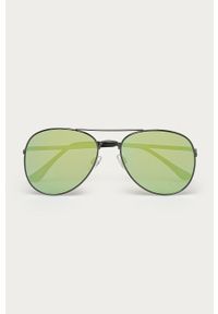 Selected - Okulary przeciwsłoneczne. Kolor: zielony. Materiał: syntetyk, materiał. Wzór: gładki #3