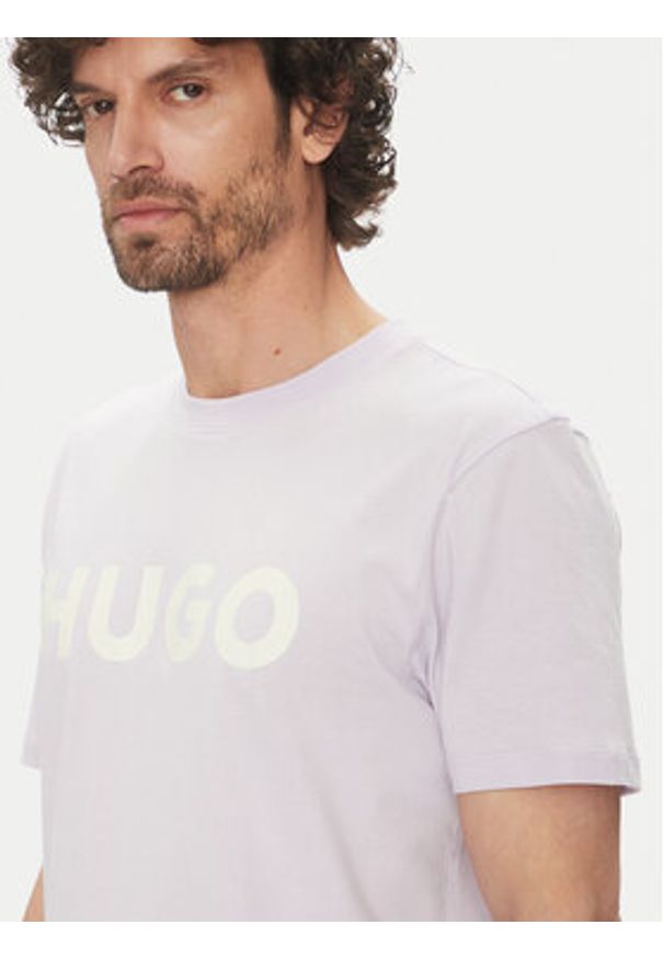 Hugo - HUGO T-Shirt Dulivio 50467556 Fioletowy Regular Fit. Kolor: fioletowy. Materiał: bawełna