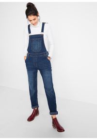 bonprix - Ogrodniczki dżinsowe Boyfriend Fit. Kolor: niebieski #1
