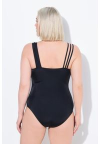 ULLA POPKEN - Damski Kostium kąpielowy bloki kolorów 3 ramiączka miękkie miseczki. Kolekcja: plus size. Kolor: czarny. Materiał: poliester, elastan, poliamid, materiał