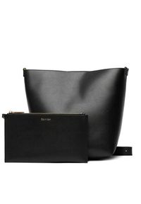 Calvin Klein Torebka Foil Logo Medium LV04F3736G Czarny. Kolor: czarny. Materiał: skórzane #4