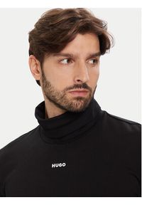 Hugo - HUGO Golf Daporollo 50547372 Czarny Regular Fit. Typ kołnierza: golf. Kolor: czarny. Materiał: bawełna