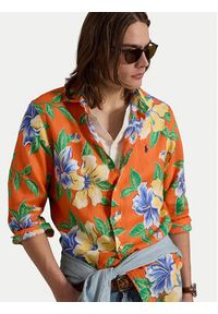 Polo Ralph Lauren Koszula 710B14226001 Pomarańczowy Classic Fit. Typ kołnierza: polo. Kolor: pomarańczowy. Materiał: len #2