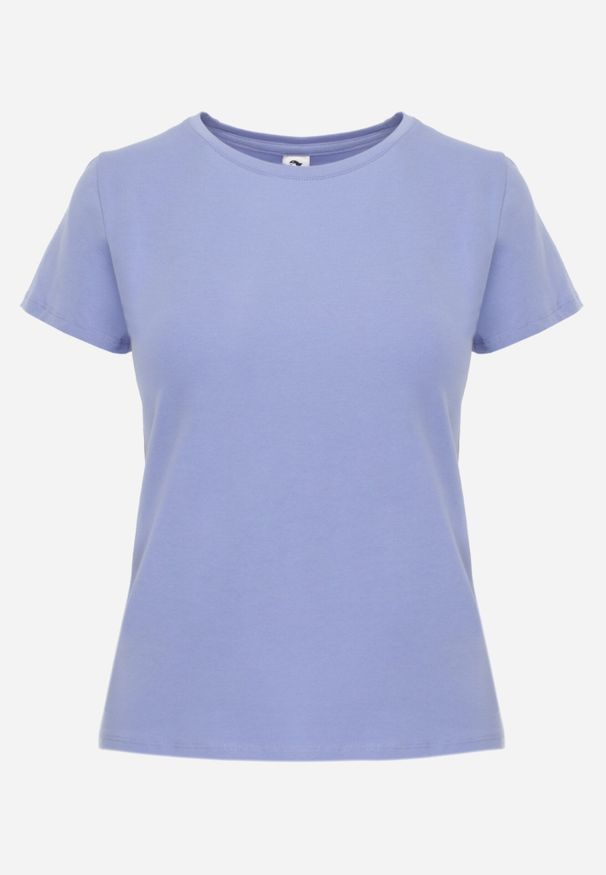 Born2be - Niebieski T-shirt Perirea. Okazja: na co dzień, do domu. Kolor: niebieski. Materiał: dzianina. Długość rękawa: krótki rękaw. Długość: krótkie. Wzór: jednolity, gładki. Styl: casual, sportowy