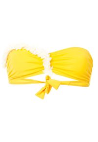 LA REVECHE - Top od bikini Dasha. Kolor: żółty. Materiał: tkanina, elastan, poliamid. Wzór: aplikacja, kwiaty #4