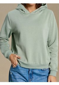 Sinsay - Bluza hoodie basic - zielony. Kolor: zielony
