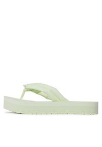 Calvin Klein Japonki Flatform Flip Flop W/Hw HW0HW01503 Zielony. Kolor: zielony. Materiał: skóra