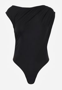 Renee - Czarne Body o Asymetrycznym Kroju z Marszczeniem Asintlia. Okazja: na co dzień, do pracy. Kolor: czarny. Styl: casual, elegancki #3