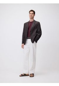 Reserved - T-shirt regular z włóknem bambusowym - bordowy. Kolor: czerwony. Materiał: włókno