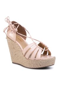 Espadryle Eva Minge EM-44-07-000539 121. Kolor: beżowy. Materiał: skóra