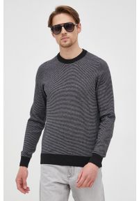 BOSS sweter z domieszką kaszmiru BOSS CASUAL męski kolor czarny lekki. Okazja: na co dzień. Kolor: czarny. Materiał: kaszmir. Długość rękawa: raglanowy rękaw. Styl: casual #3