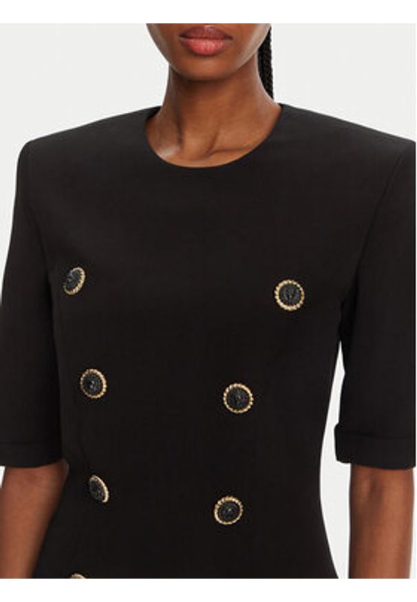 Balmain Sukienka koktajlowa DF1R7330VB00 Czarny Regular Fit. Kolor: czarny. Materiał: wiskoza. Styl: wizytowy