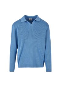 Oversizowy, prążkowany sweter z długim rękawem Urban Classics. Kolor: niebieski. Materiał: prążkowany. Długość rękawa: długi rękaw. Długość: długie #1